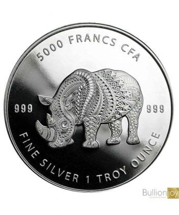 2018 1 oz Mandala Rhino Silver Coin