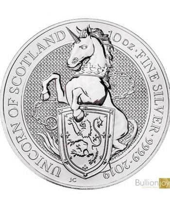 2019 10 oz Queen’s Beasts Unicorn of Scotland Silver Coin