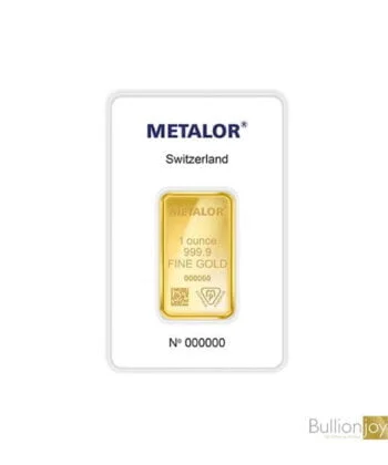1 ounce Metalor 24ct Gold Bar